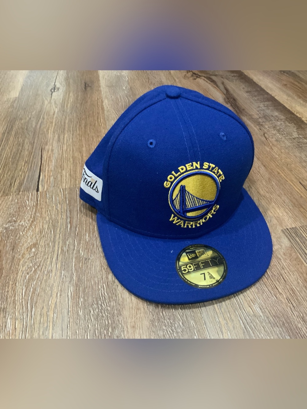 New Era NBA Golden State Warriors 2022 Finals Blue 59FIFTY Fitted Hat Sz 7 3/8